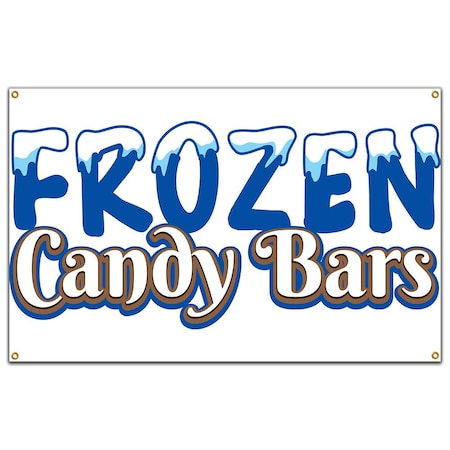 Frozen Candy Bars Banner Concession Stand Food Truck Single Sided